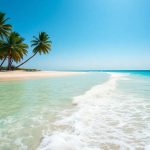 Plaża z palmami i turkusową wodą