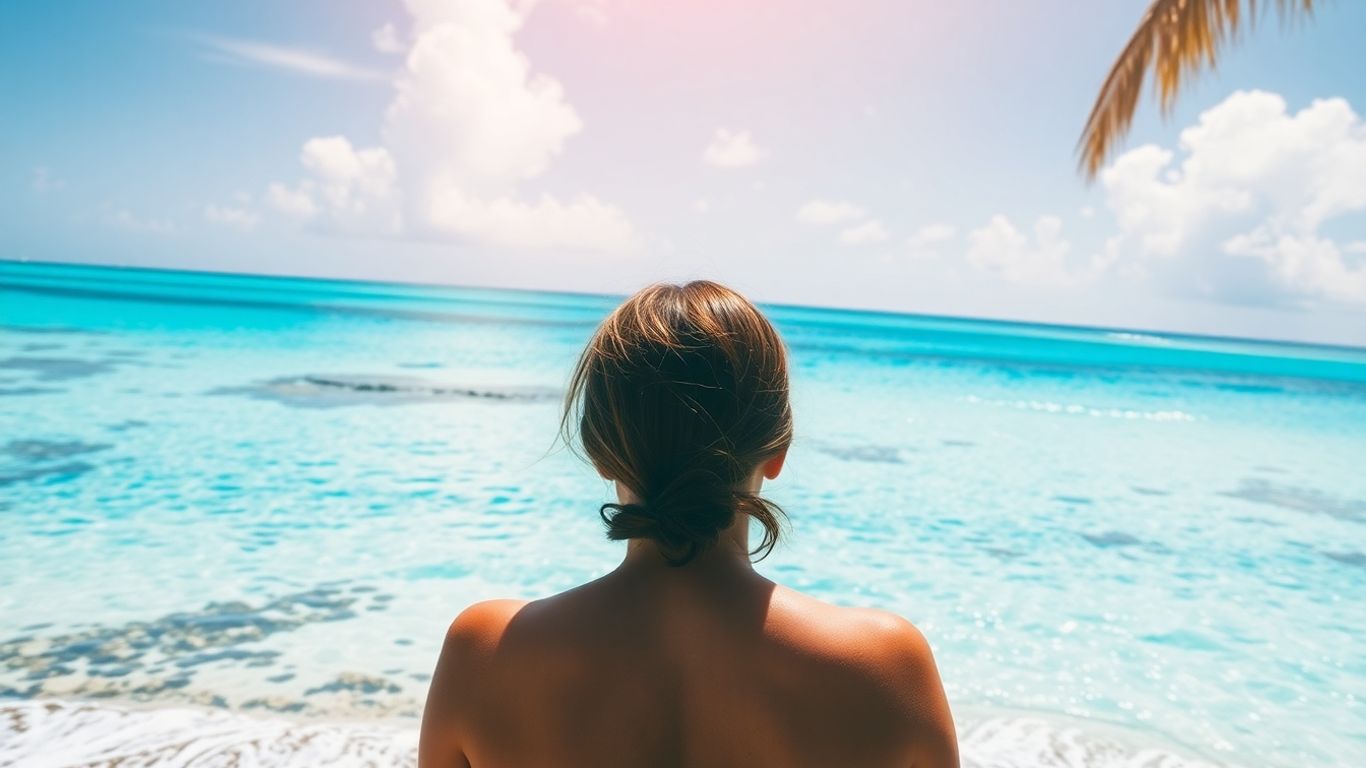 Plaża z palmami i turkusową wodą