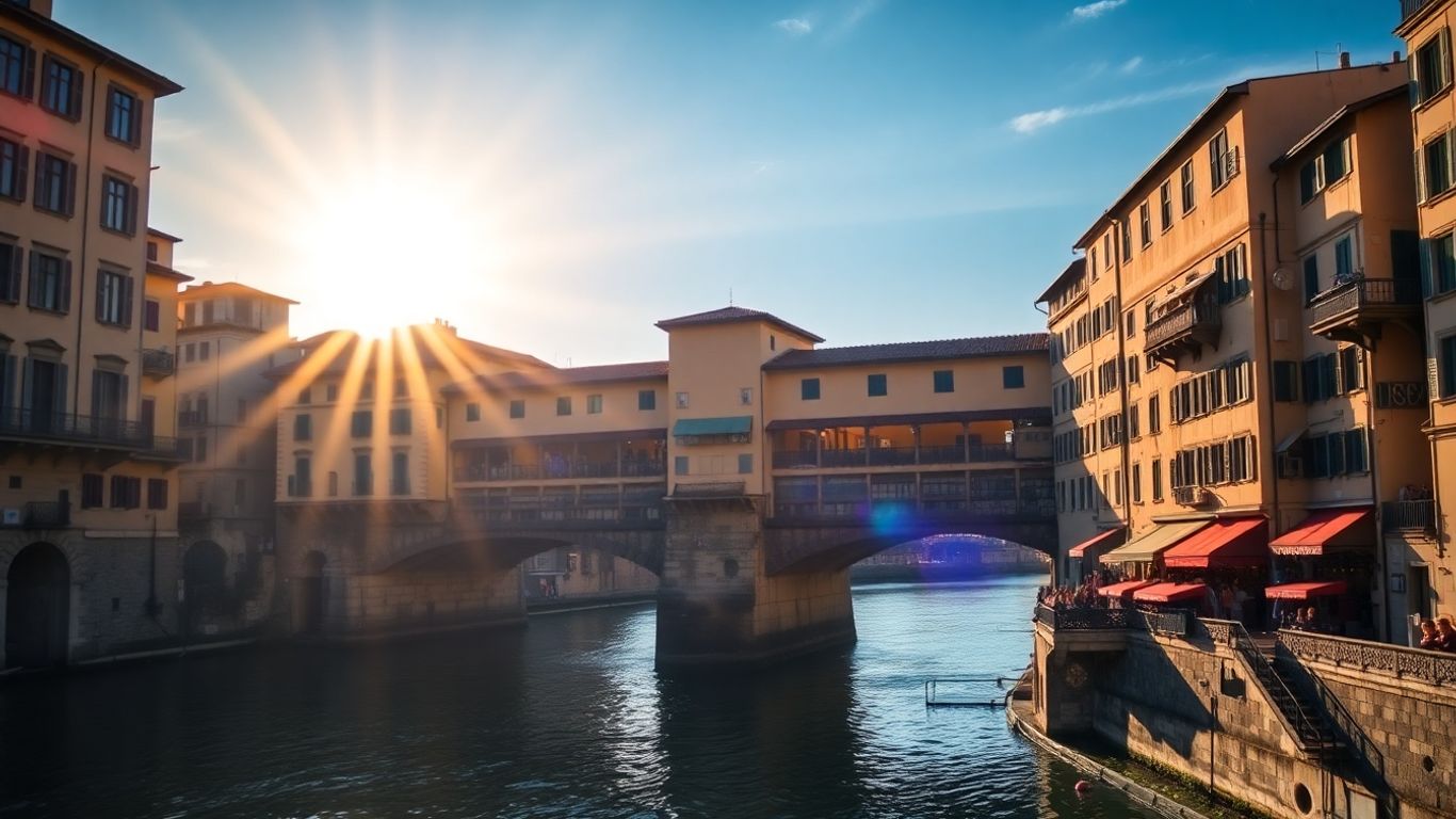 Most Ponte Vecchio we Florencji nad rzeką Arno.