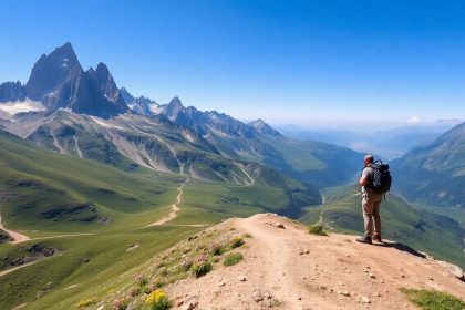 Góry w Kirgistanie, szlak trekkingowy, krajobraz Azji Centralnej.