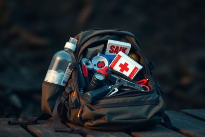 Plecak przetrwania z wyposażeniem na wypadek kryzysu.