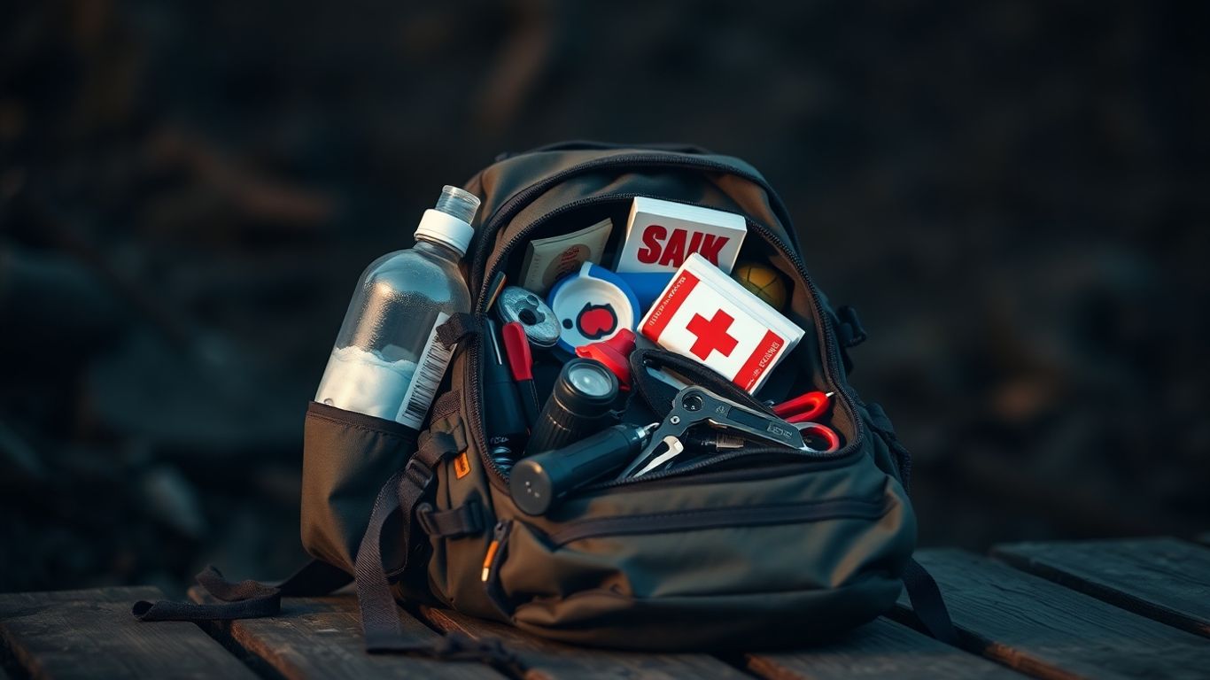 Plecak przetrwania z wyposażeniem na wypadek kryzysu.