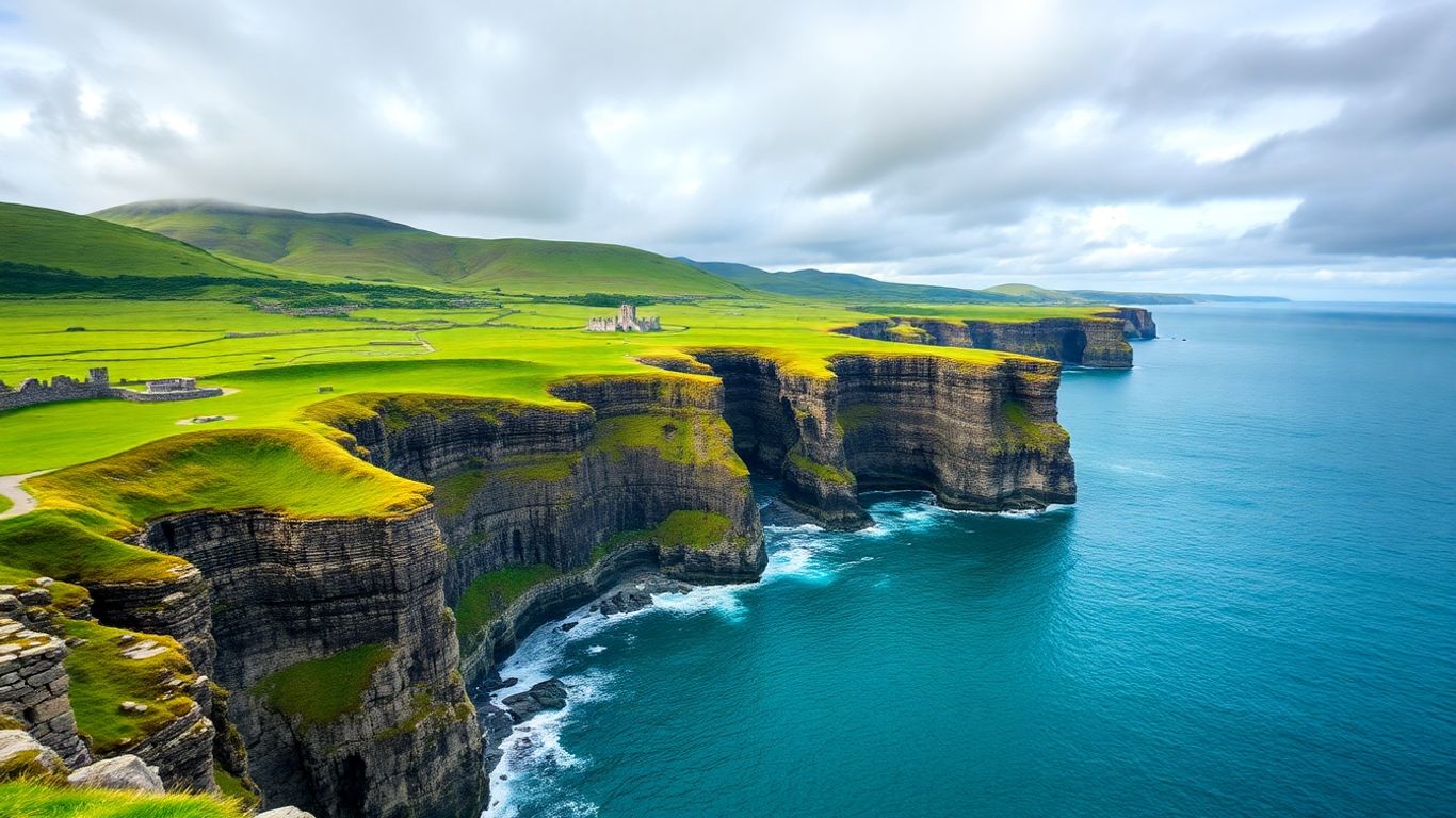 Irlandzkie klify i ocean