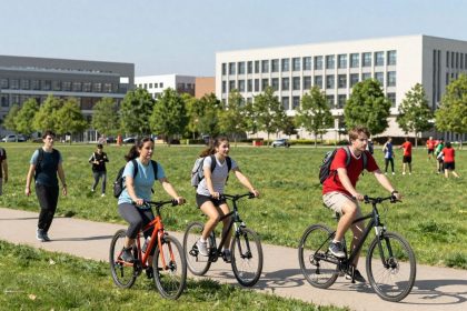 Studenci AWF Kraków podczas zajęć rekreacyjnych na świeżym powietrzu.