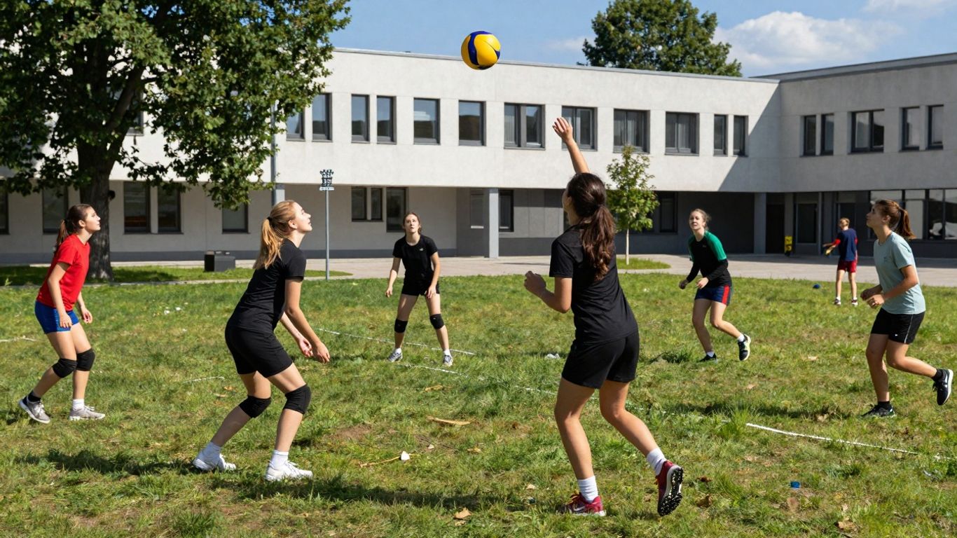 Studenci AWF Kraków podczas zajęć rekreacyjnych na świeżym powietrzu.