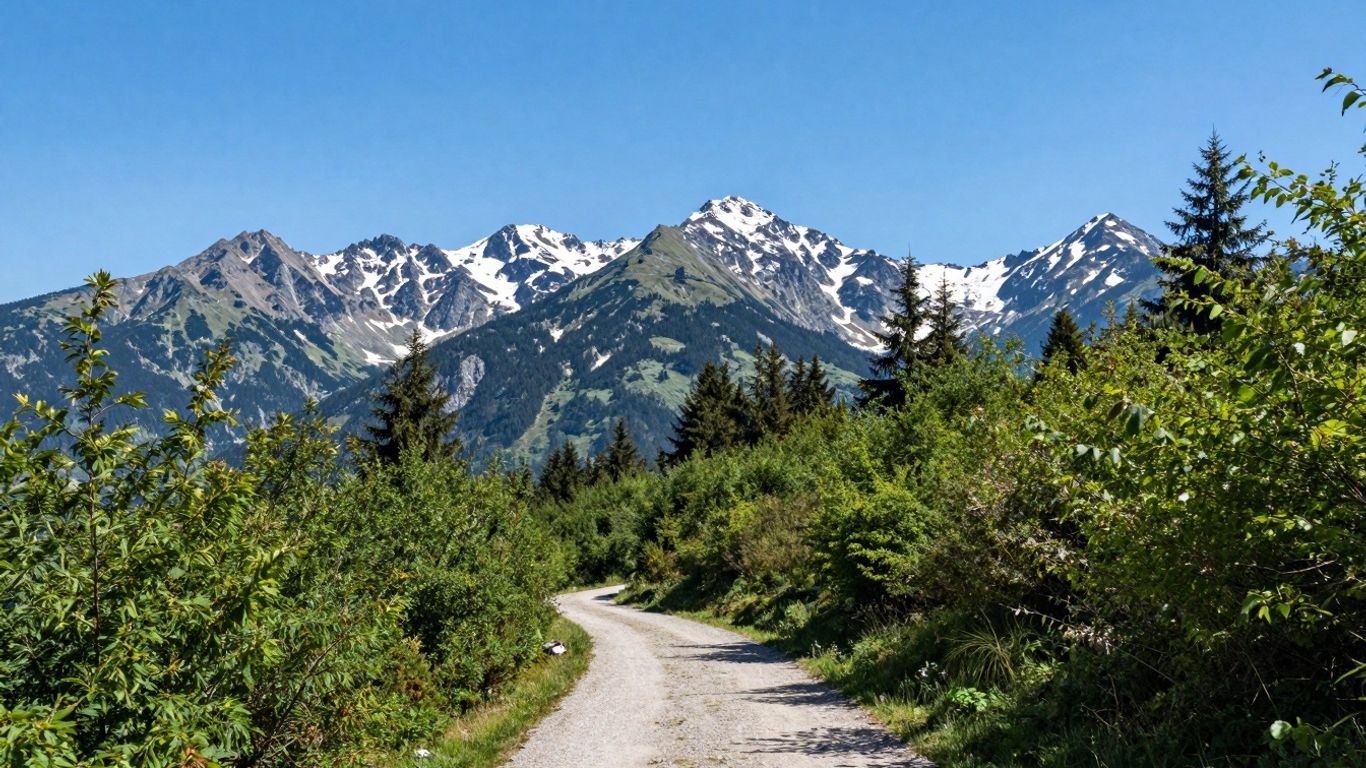 Góry i las w słoneczny dzień z Karpacza.
